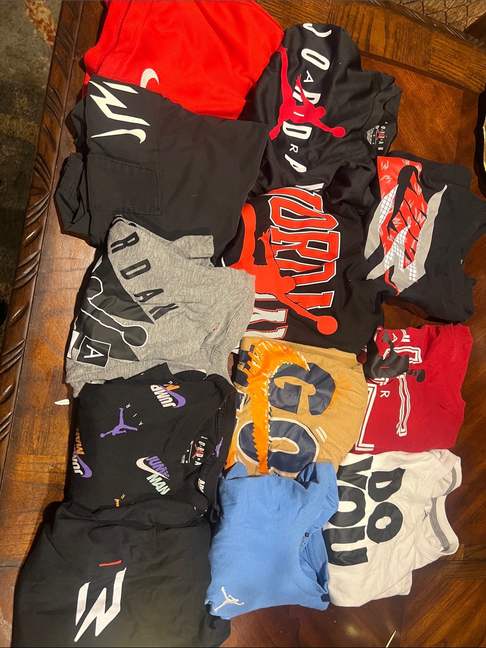 12 items Jordan Kids Multi-Color Graphic Tee Lot - Red Black Gray Blue Orange